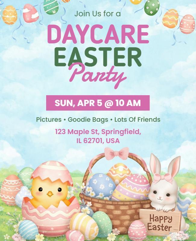 Daycare Easter Party Flyer Template