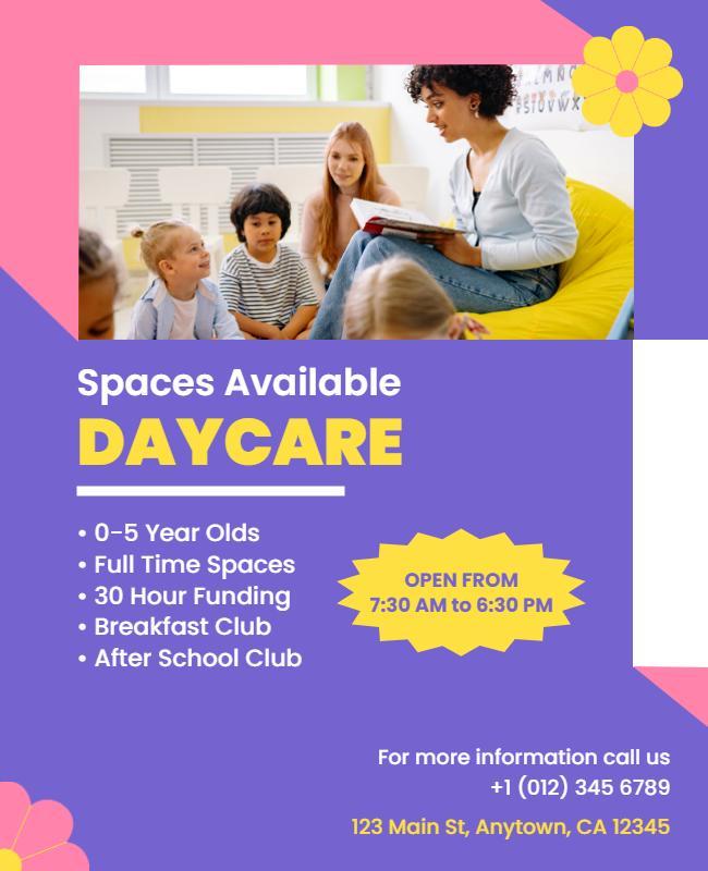 Daycare Enrollment and Information Flyer Template