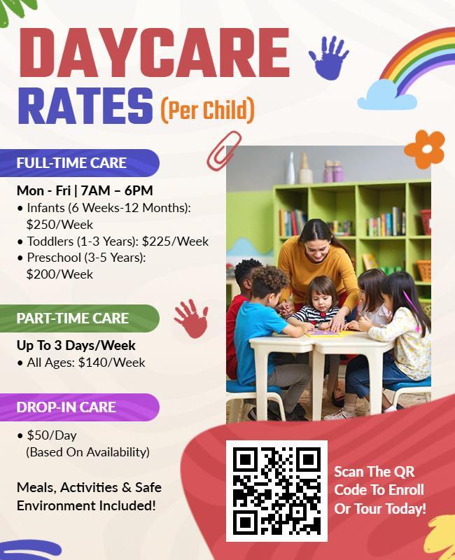 Daycare Services Rates Flyer Template