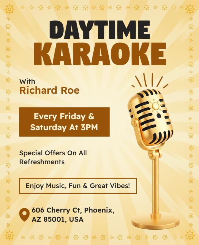 Daytime Karaoke Event Flyer Template