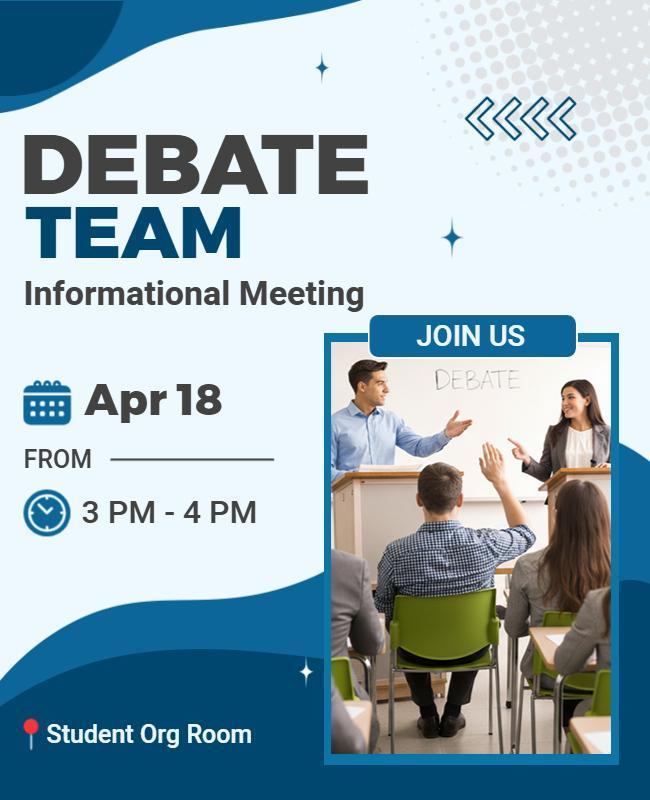 Debate Team Informational Meeting Event Flyer Template