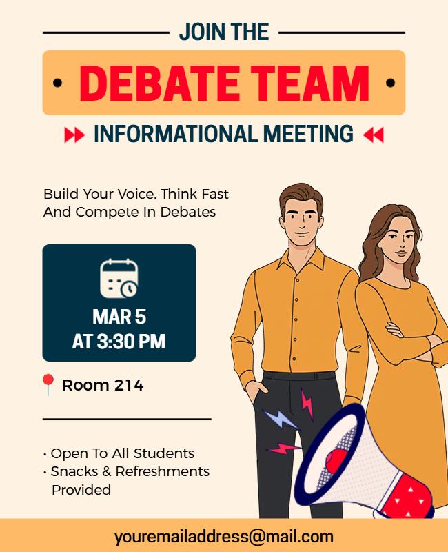 Debate Team Informational Meeting Flyer Template