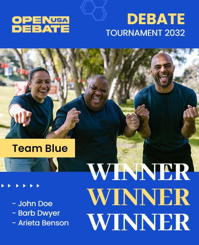 Debate Tournament Winner Announcement Flyer Template