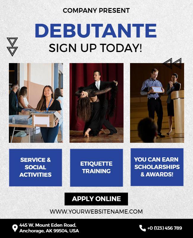 Debutante Program Registration Flyer Template