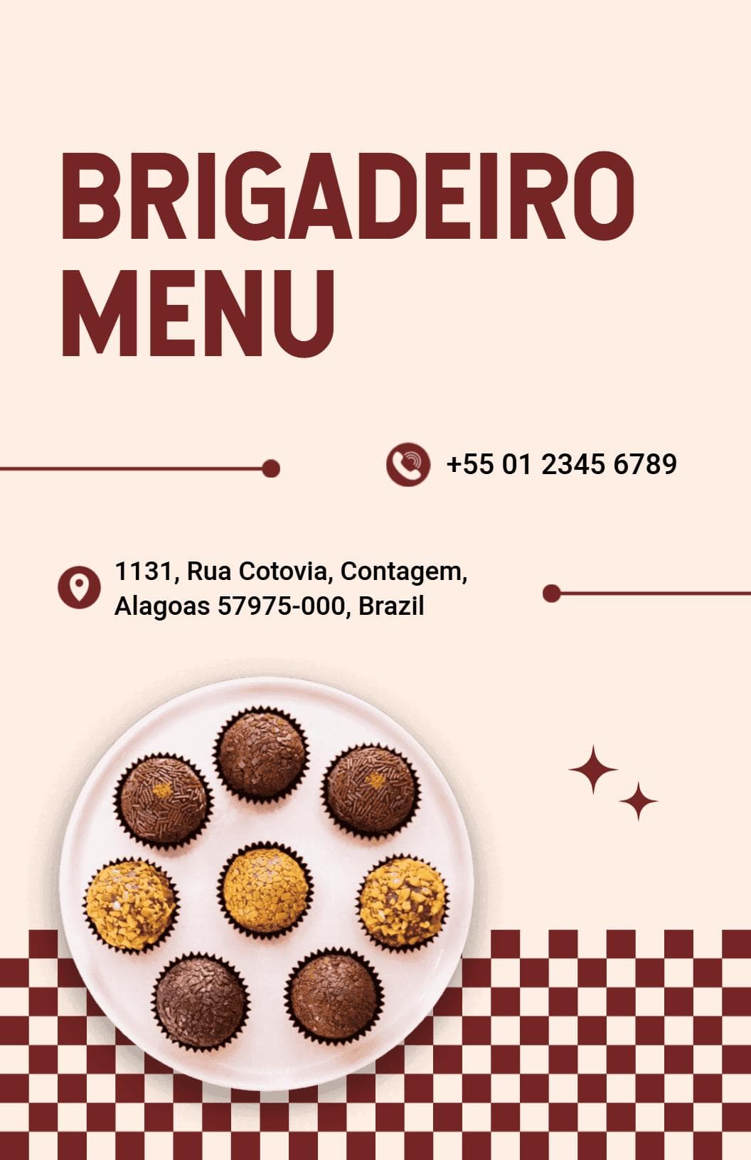 Decadent Brigadeiro Treats with Various Flavors Chocolate Menu Template