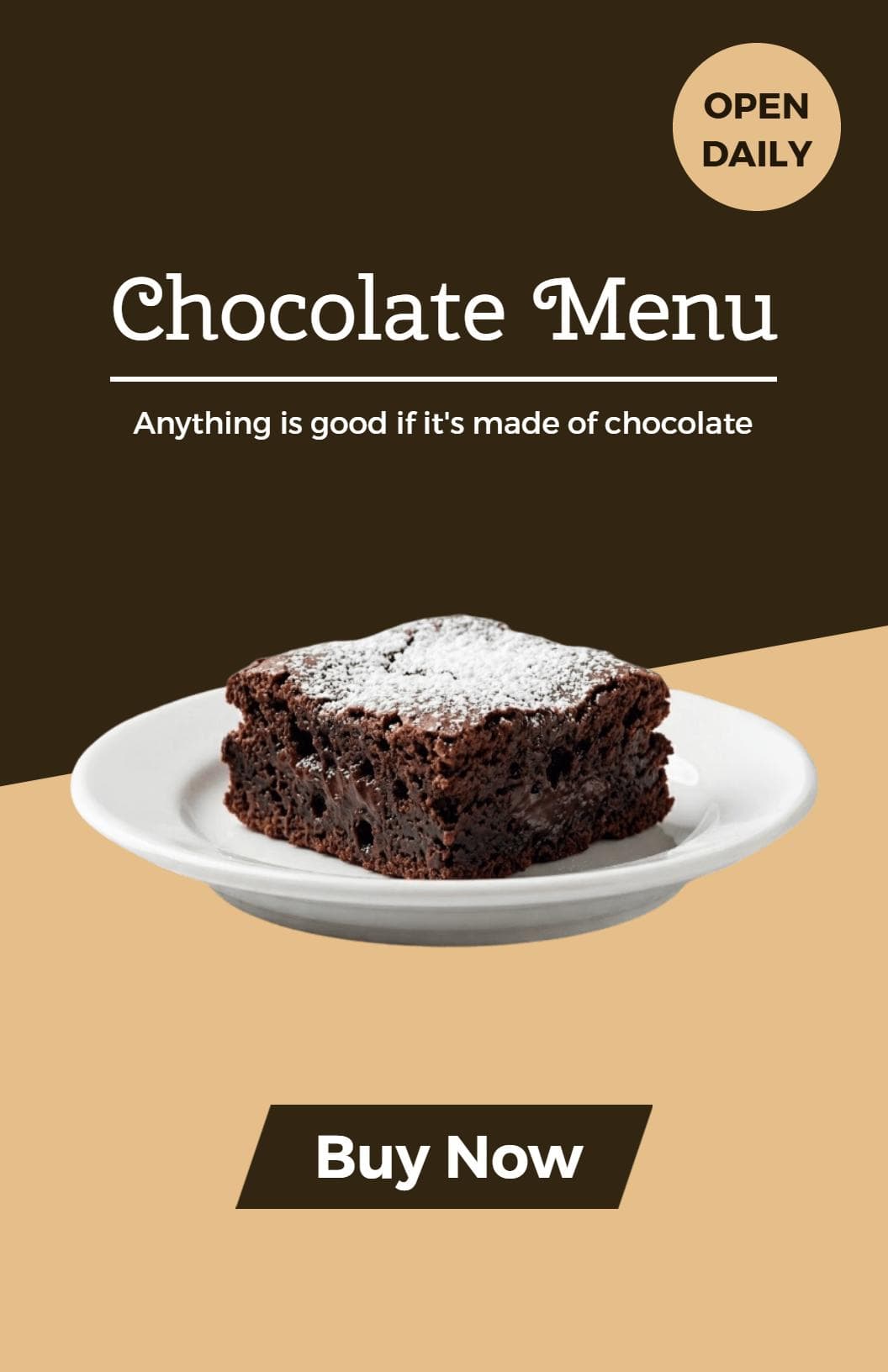 Decadent Brownies and Cookies for Chocolate Lovers Menu Template