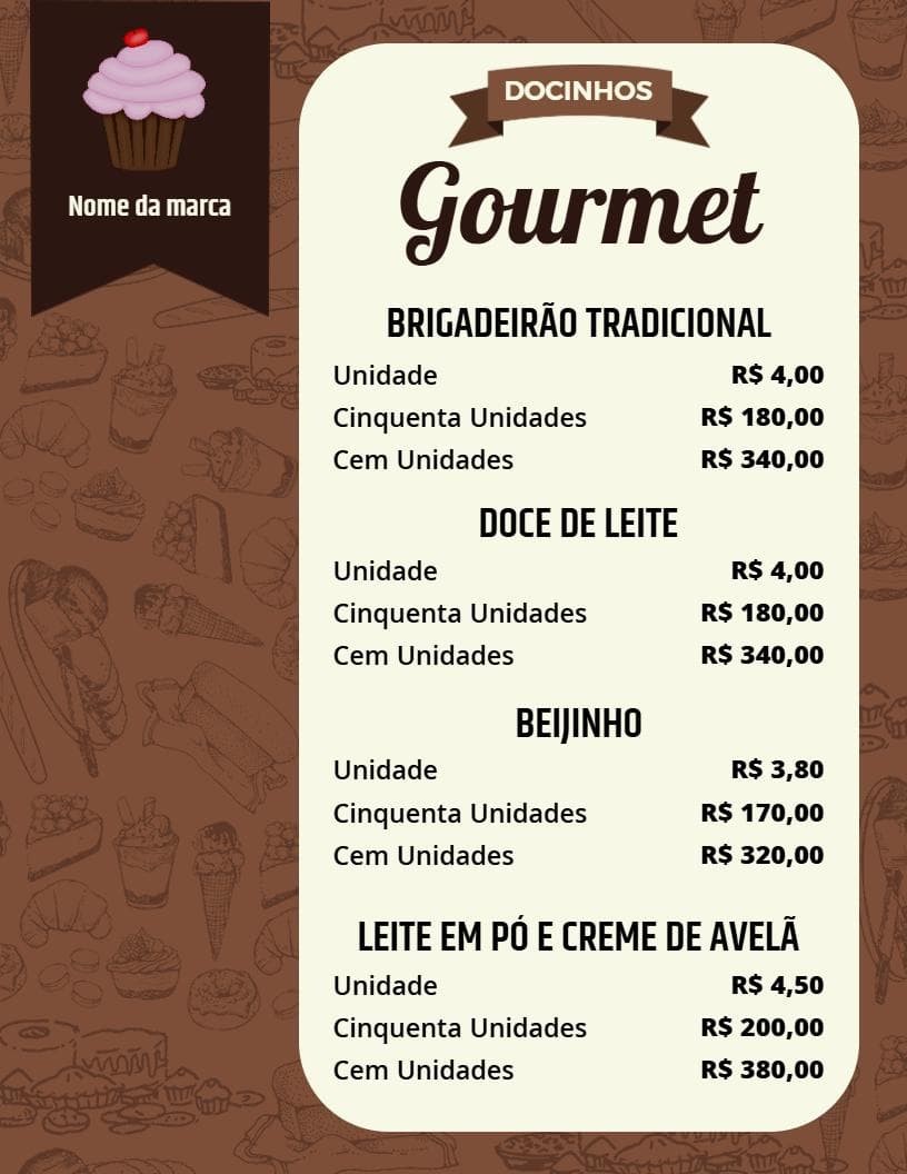 Decadent Gourmet Desserts Featuring Traditional Brazilian Treats Menu Template