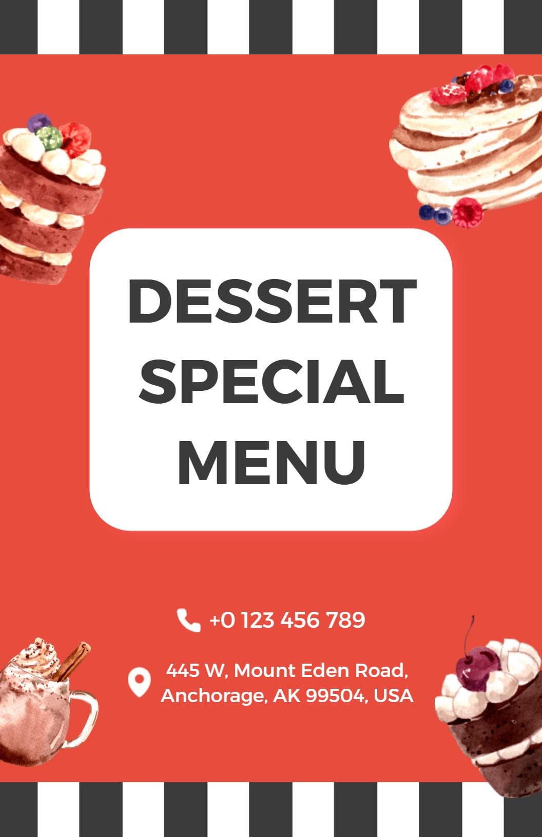 Decadent Tarts and Rich Desserts Featuring Sweet Indulgence Dessert Menu Template