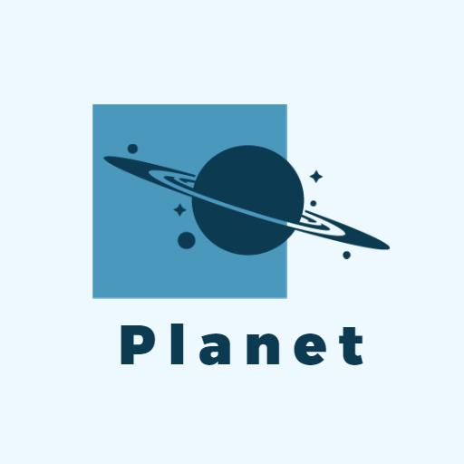 Deep Blue Planet Design Featuring Circular Elements Logo Template