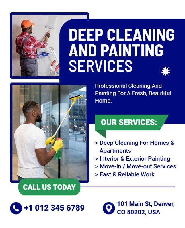 Deep Cleaning and Painting Services Flyer Template