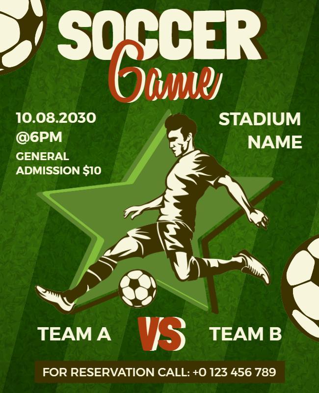 Deep Fir and San Felix Soccer Game Flyer Template