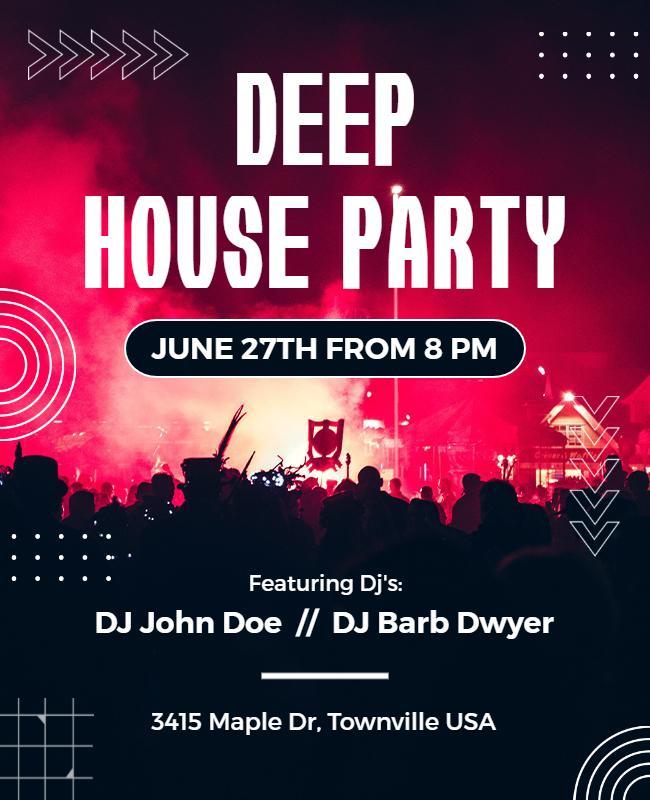 Deep House Party Event Flyer Template