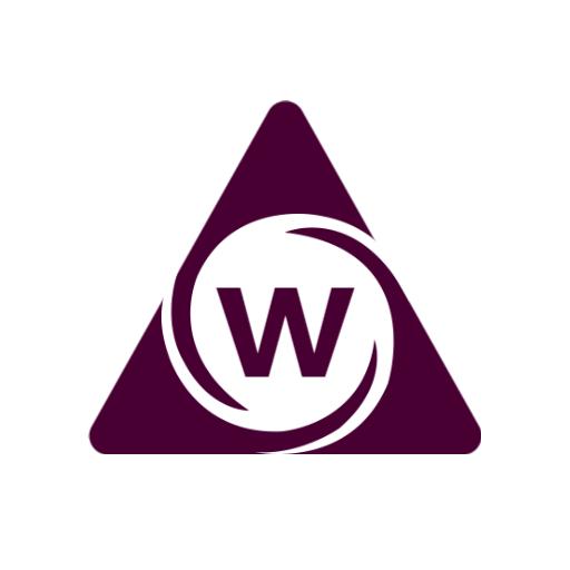 Deep Purple Triangle Design Featuring the Letter W Logo Template