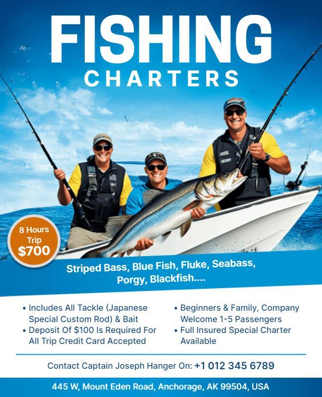 Deep Sea Fishing Charter Adventure Flyer Template