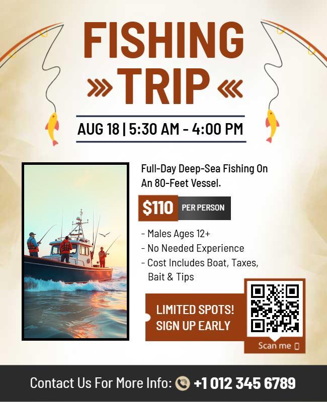 Deep-Sea Fishing Trip Adventure Flyer Template