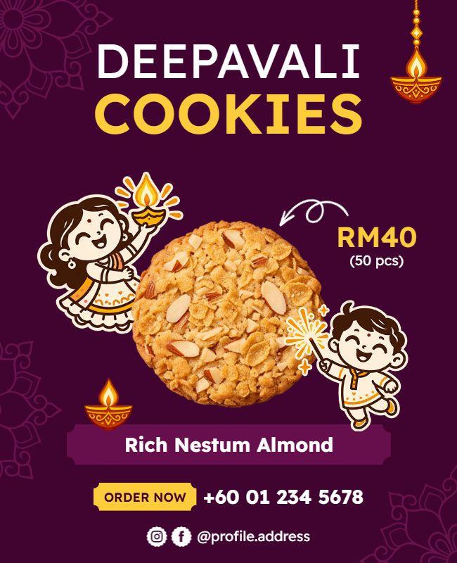 Deepavali Almond Cookie Promotion Flyer Template