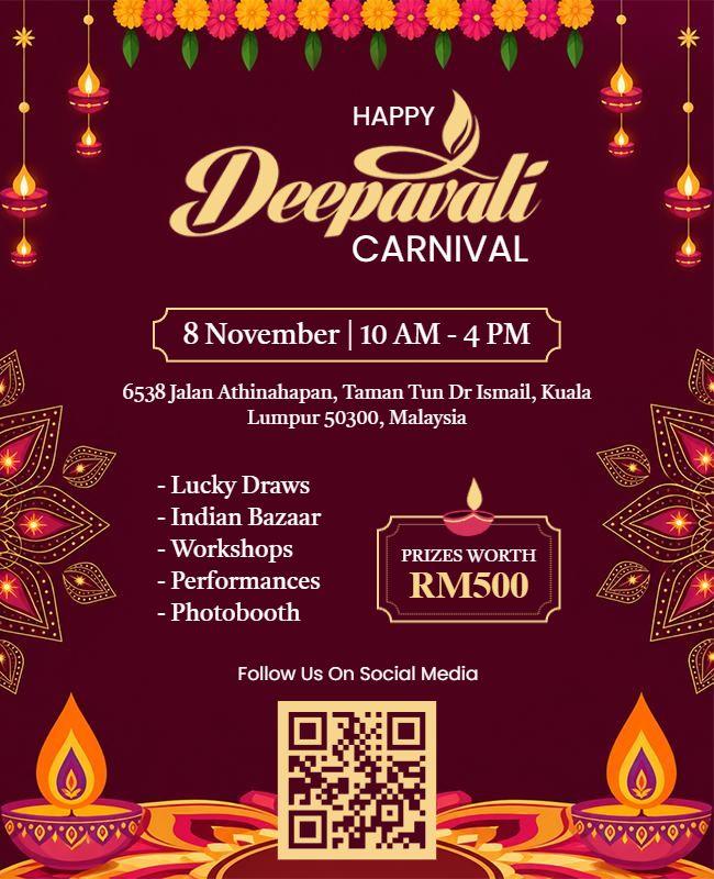 Deepavali Carnival Celebration Event Flyer Template