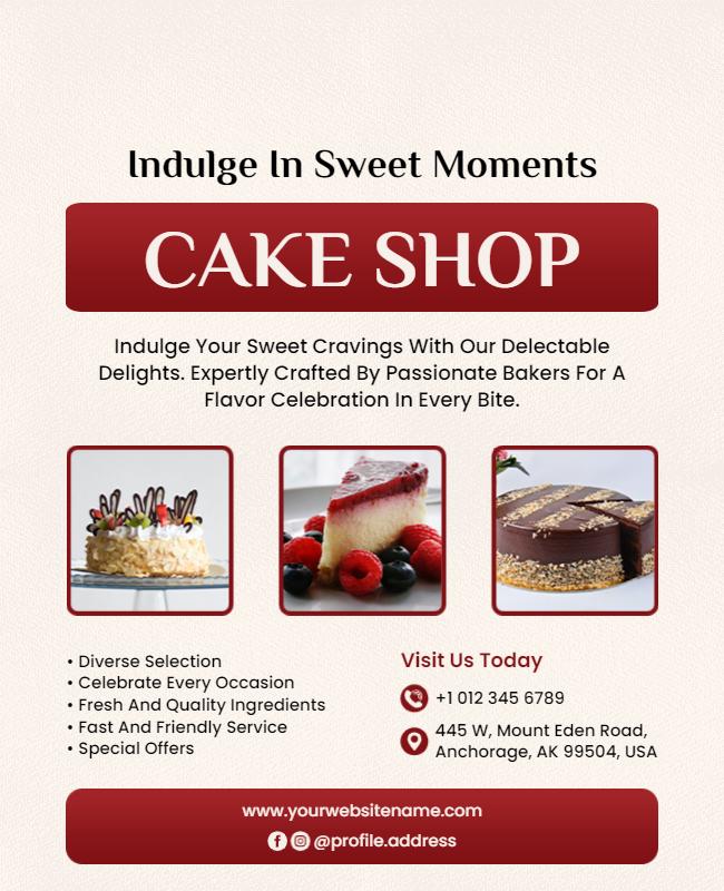 Delectable Sweet Cake Shop Flyer Template