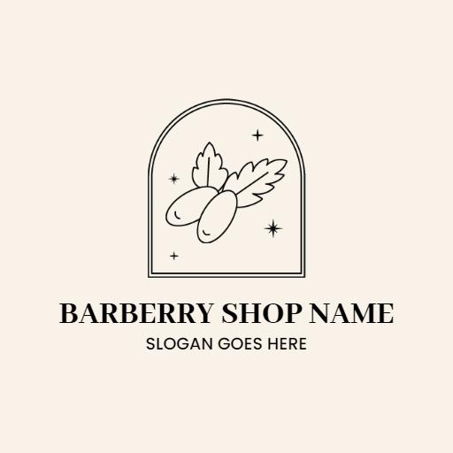 Delicate Outline of Barberries Illustrating Fresh Fruit Logo Template