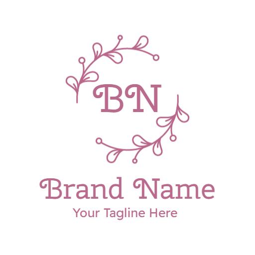 Delicate Pink Floral Design for Minimalist Branding Logo Template