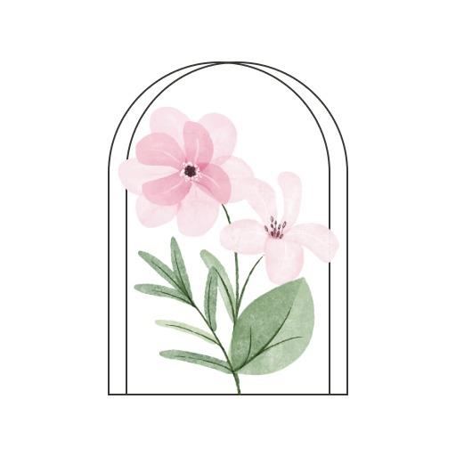Delicate Pink Flower Arrangement for Stylish Florist Logo Template