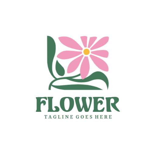 Delicate Pink Flower Design Enhancing Floral Artistry Logo Template