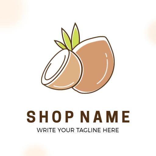 Delicious and Nutritious Coconut Products Shop Logo Template