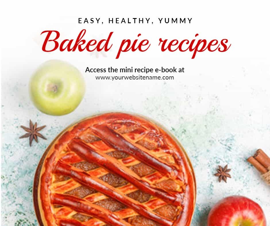 Delicious Baked Cinnamon Apple Pie Recipes Promotion Ad Template