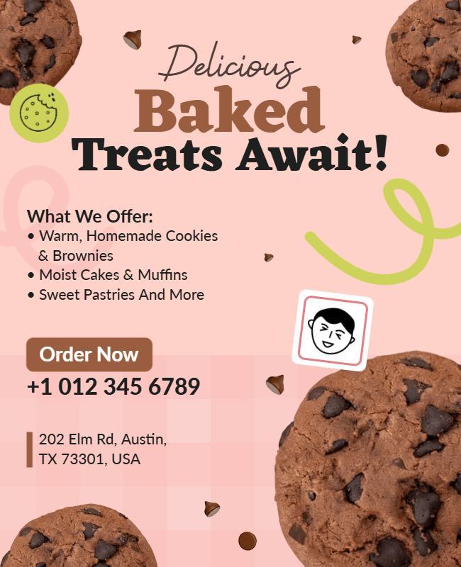 Delicious Baked Treats Promotional Flyer Template