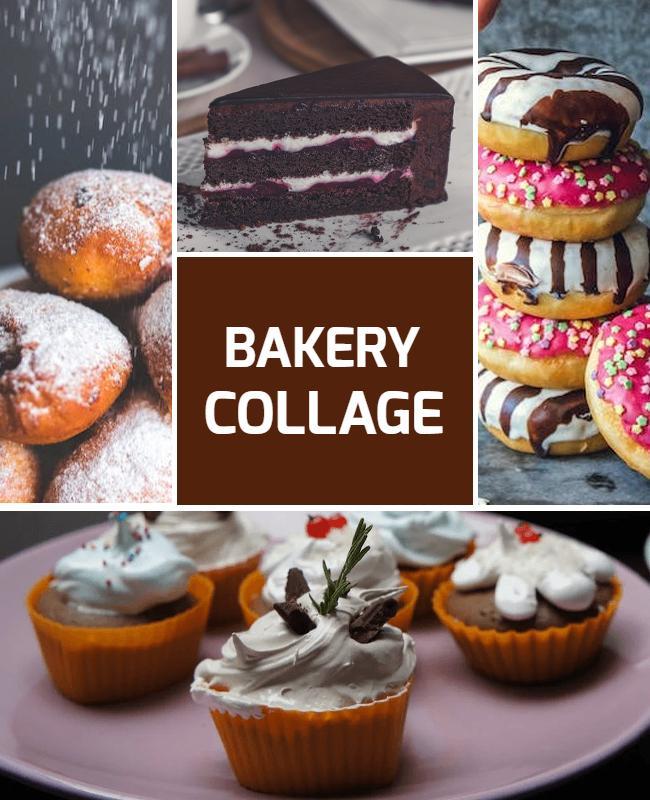 Delicious Bakery Dessert Collage Flyer Template