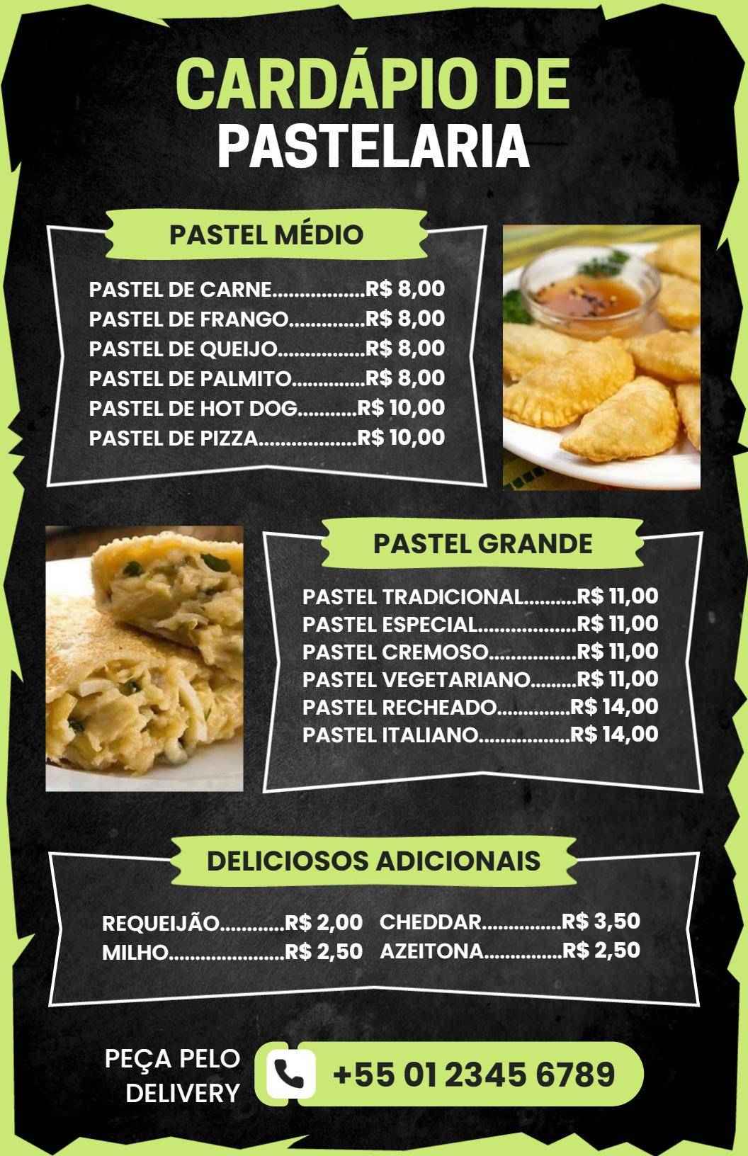 Delicious Bakery Pastries and Savory Treats Bakery Menu Template