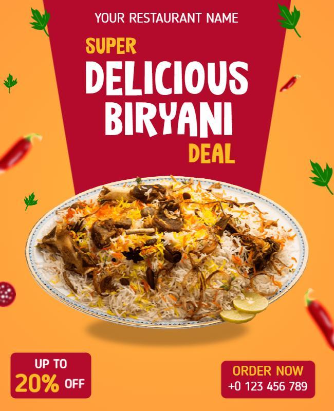 Delicious Biryani Special Offer Flyer Template