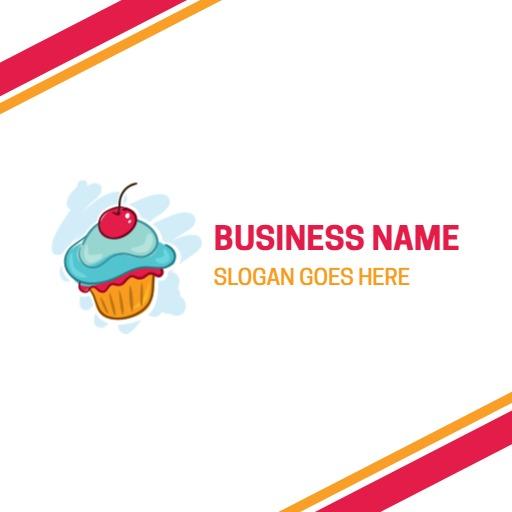 Delicious Blue Frosting Cupcake Design for Cake Business Logo Template