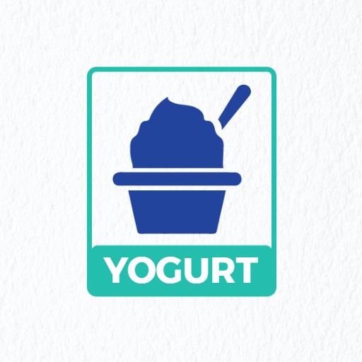 Delicious Blue Yogurt in a Cup for Healthy Living Logo Template