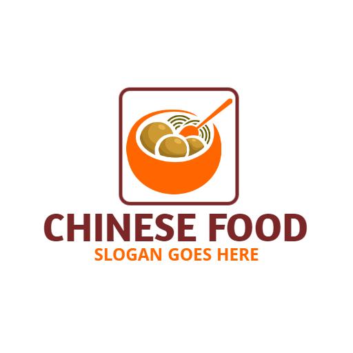 Delicious Bowl of Noodles Featuring Chinese Food Logo Template