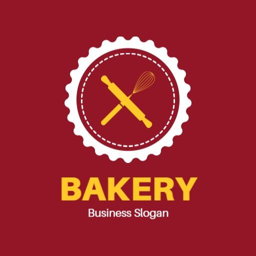 Delicious Bread Baking Tools Design for Bakery Logo Template