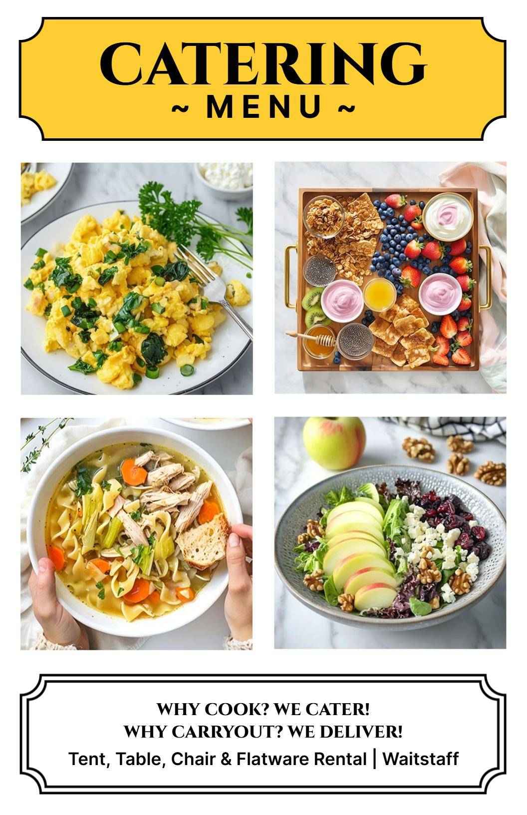 Delicious Breakfast and Deli Selections for Special Events Catering Menu Template