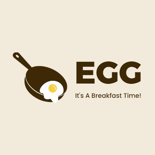 Delicious Breakfast with Fried Egg in Skillet Logo Template