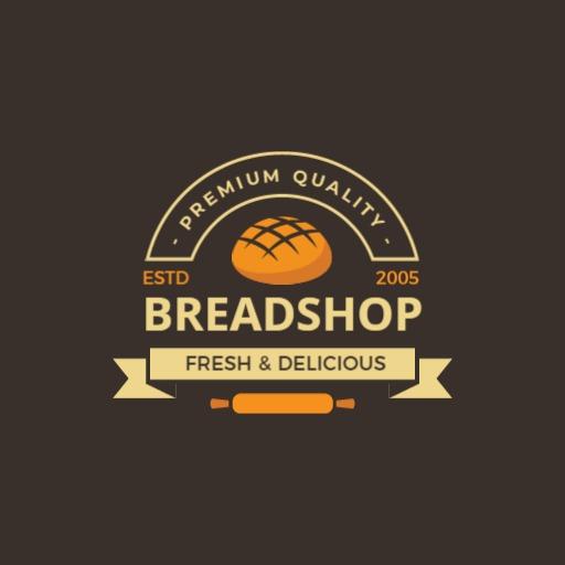 Delicious Brown and Yellow Bakery Logo with Fresh Bread Theme Logo Template