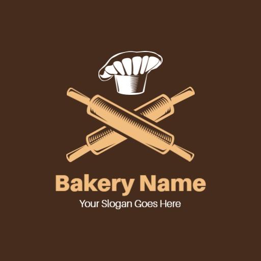 Delicious Brown Pastry Elements Representing Bakery Logo Template