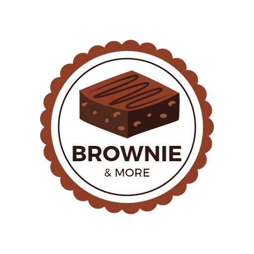 Delicious Brownie Slice Surrounded by Sweet Treats Logo Template