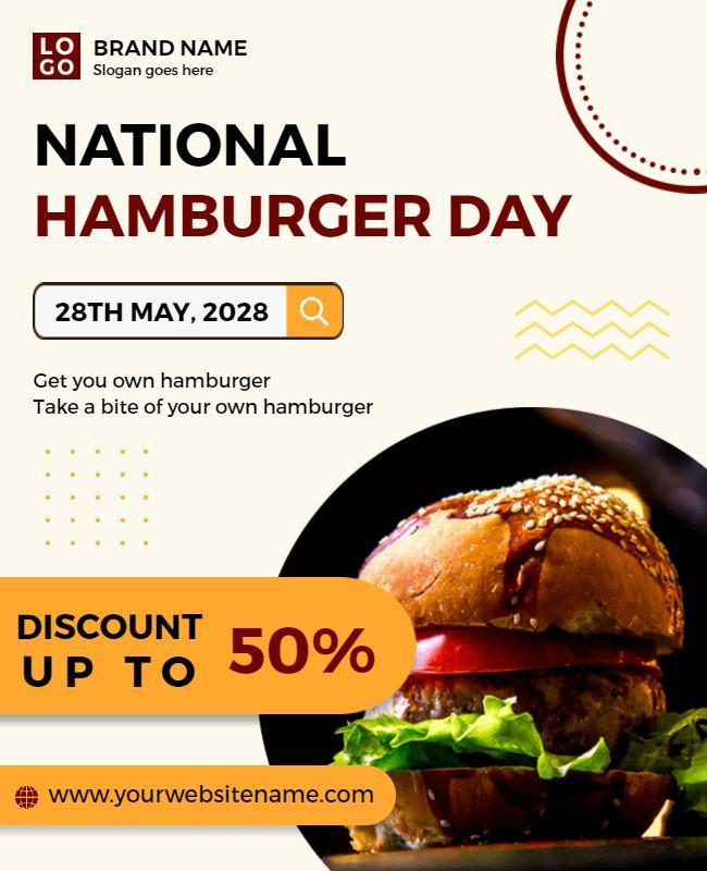 Delicious Burger Graphic for National Hamburger Day Poster Template