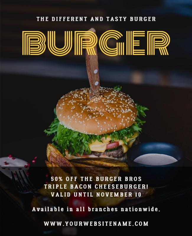 Delicious Burger Promotion Sale Flyer Template