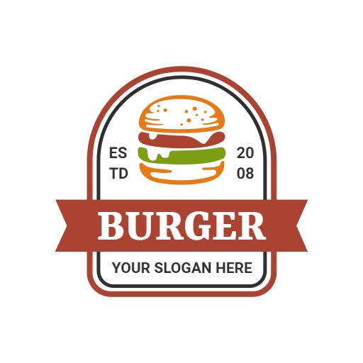 Delicious Burger Stack Design in Classic Badge Style Logo Template