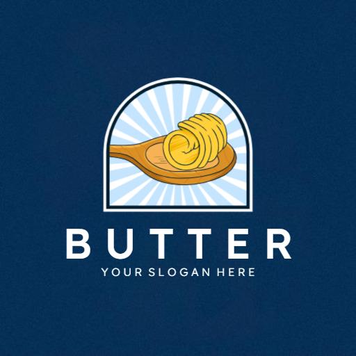 Delicious Butter Served on a Wooden Spoon Logo Template