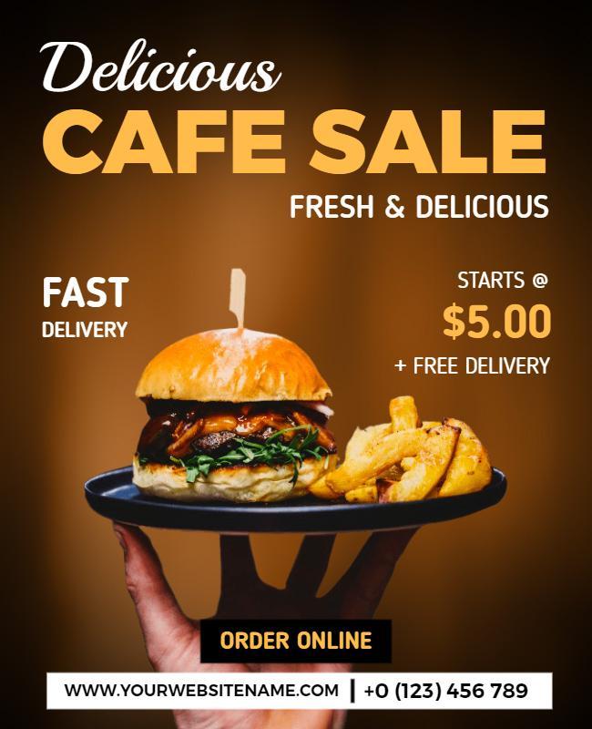 Delicious Cafe Sale Promotion Flyer Template