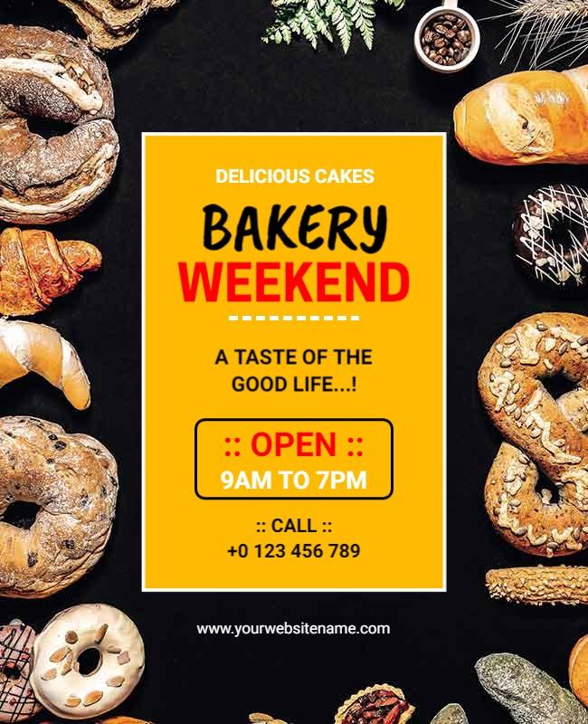 Delicious Cakes Bakery Weekend Event Flyer Template