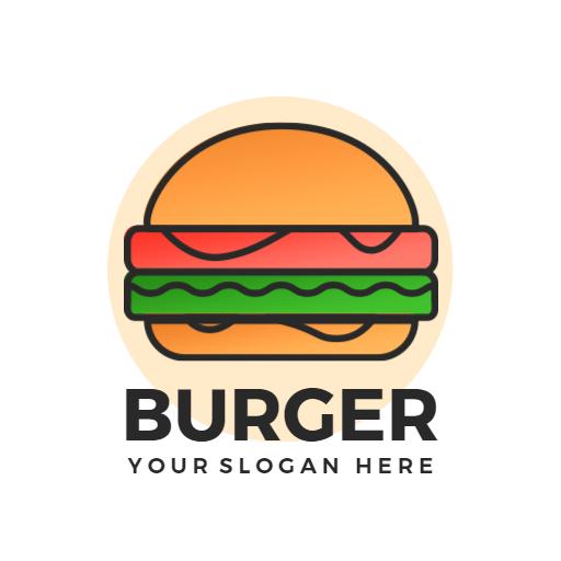 Delicious Cartoon Style Burger Icon Perfect for Food Branding Logo Template