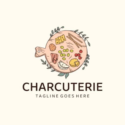 Delicious Charcuterie Board Featuring Cheeses and Meats Logo Template