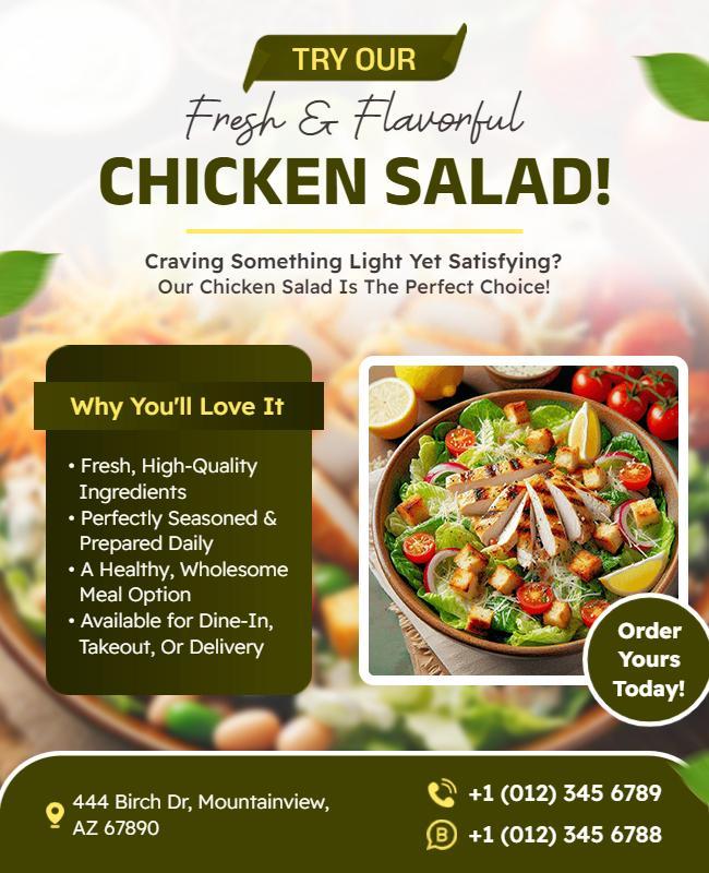 Delicious Chicken Salad Promotion Flyer Template